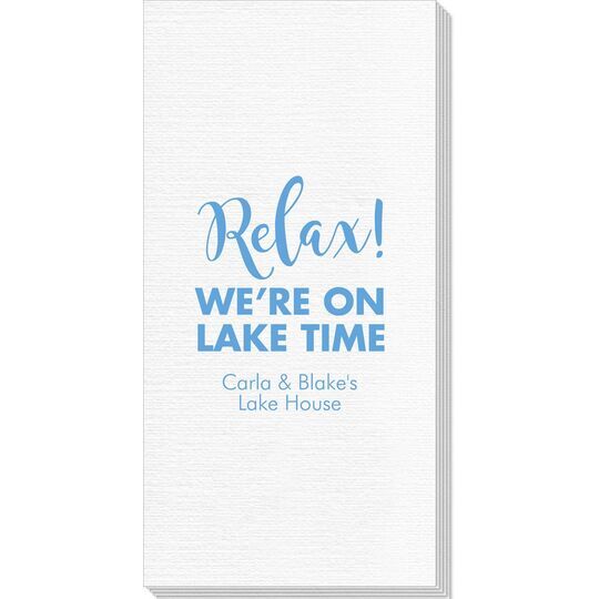 Relax We're on Lake Time Deville Guest Towels